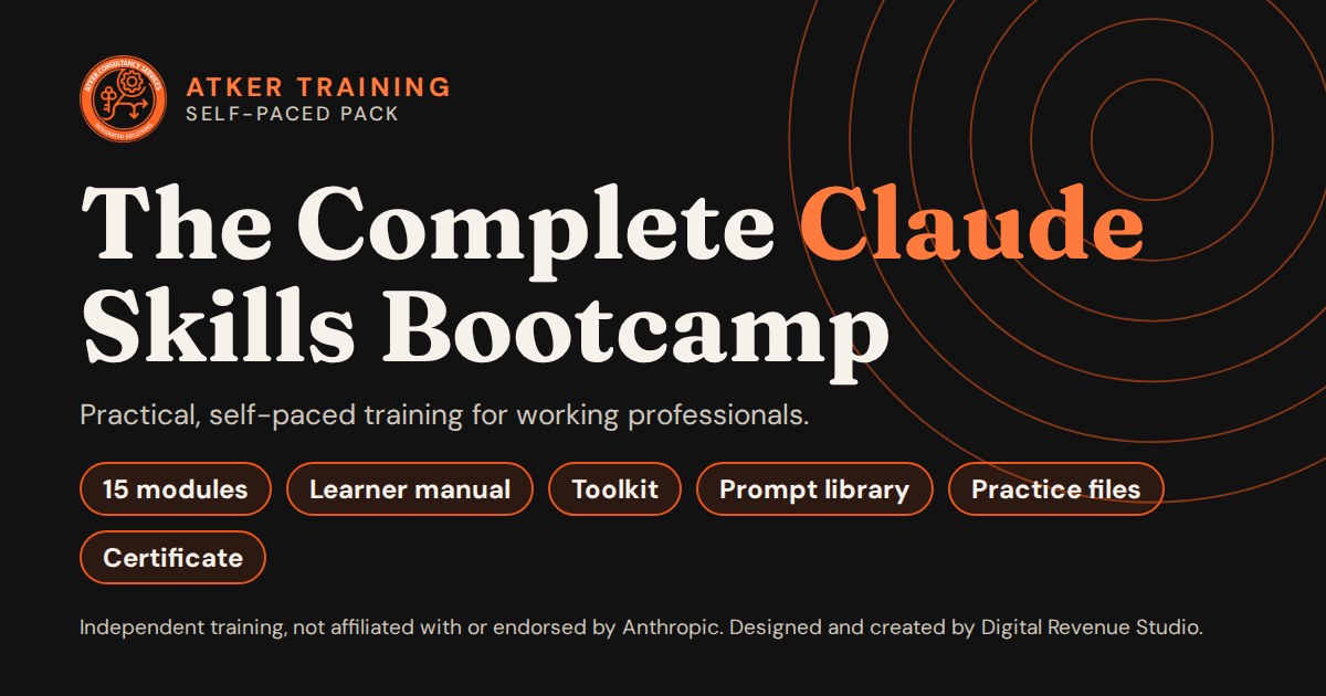 The Complete Claude Skills Bootcamp training pack cover